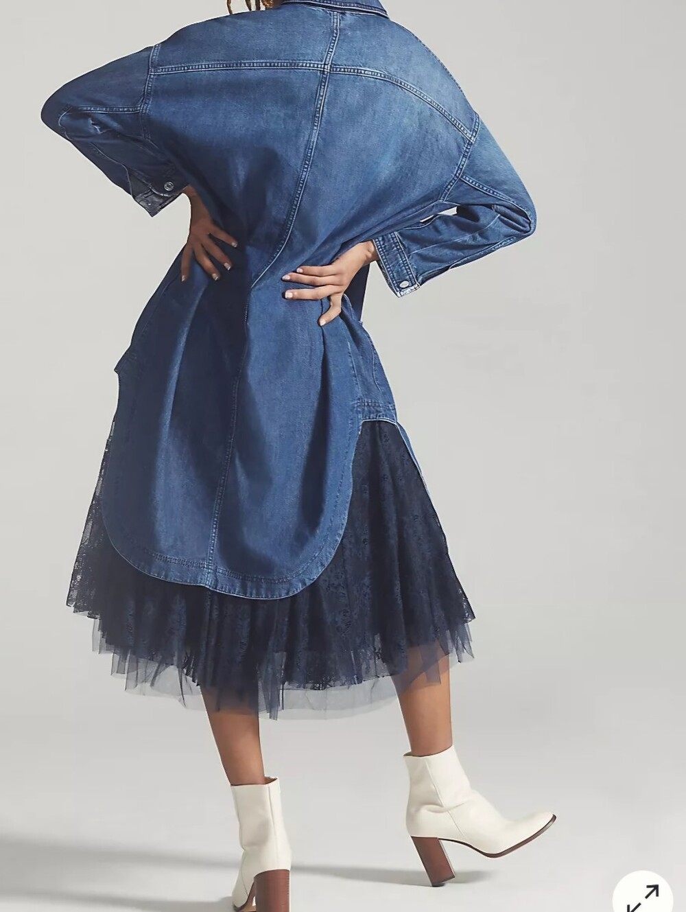 Anthropologie Pilcro Long Denim Oversized Duster Long Jacket - Picture 3 of 13